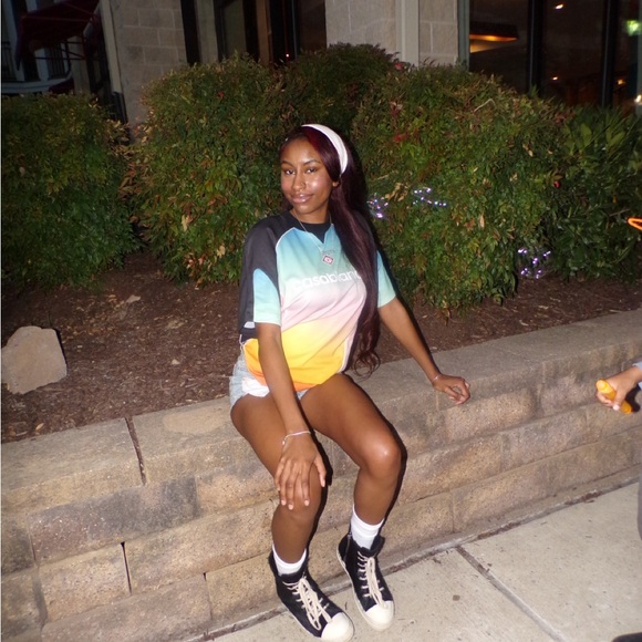 Casually Multicolor Gradient T-Shirt - Picture 1 of 1